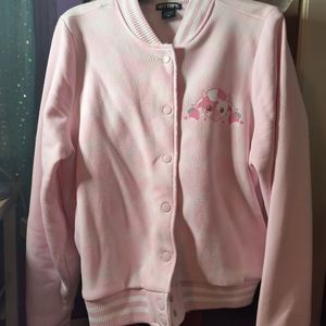 Hot Topic Strawberry Milk Cow Girls Bomber Jacket